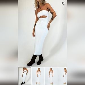 Princess Polly | Dresses | Princess Polly Talena Strapless Midi Dress White  6 | Poshmark